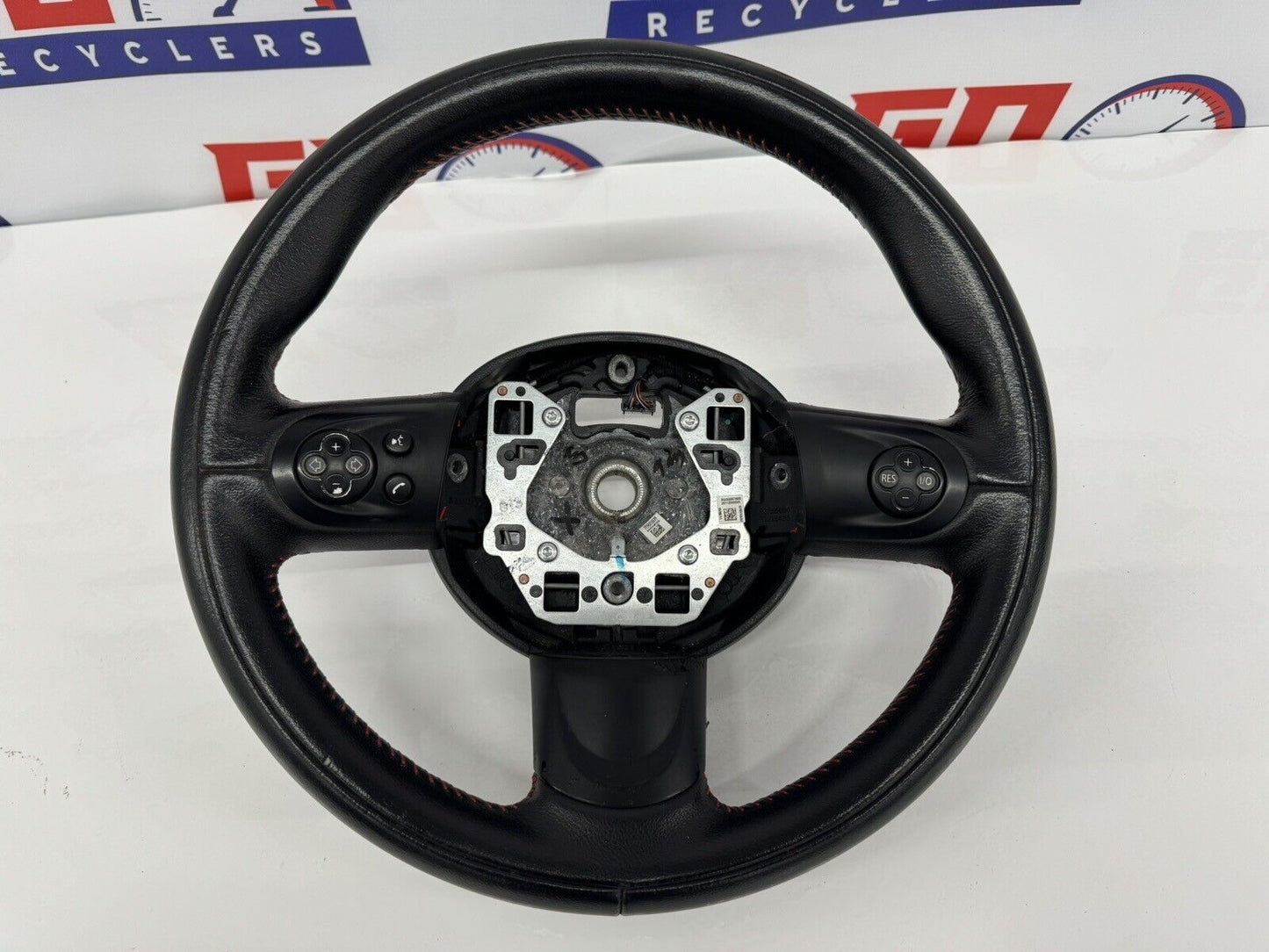 11-13 Mini Cooper S R56 R55 JCW Red Stitching Steering Wheel MANUAL 6MT #0002