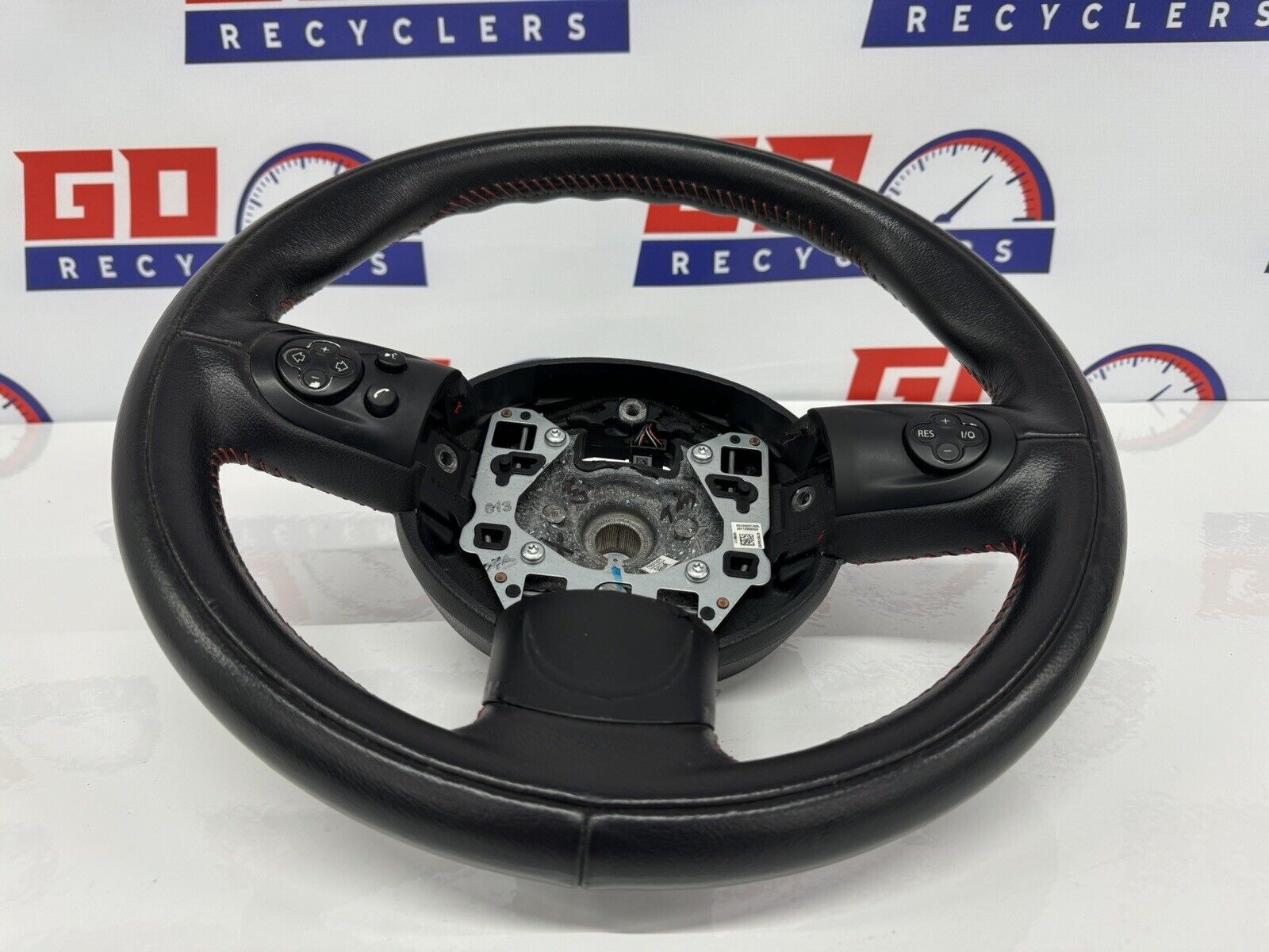 11-13 Mini Cooper S R56 R55 JCW Red Stitching Steering Wheel MANUAL 6MT #0002