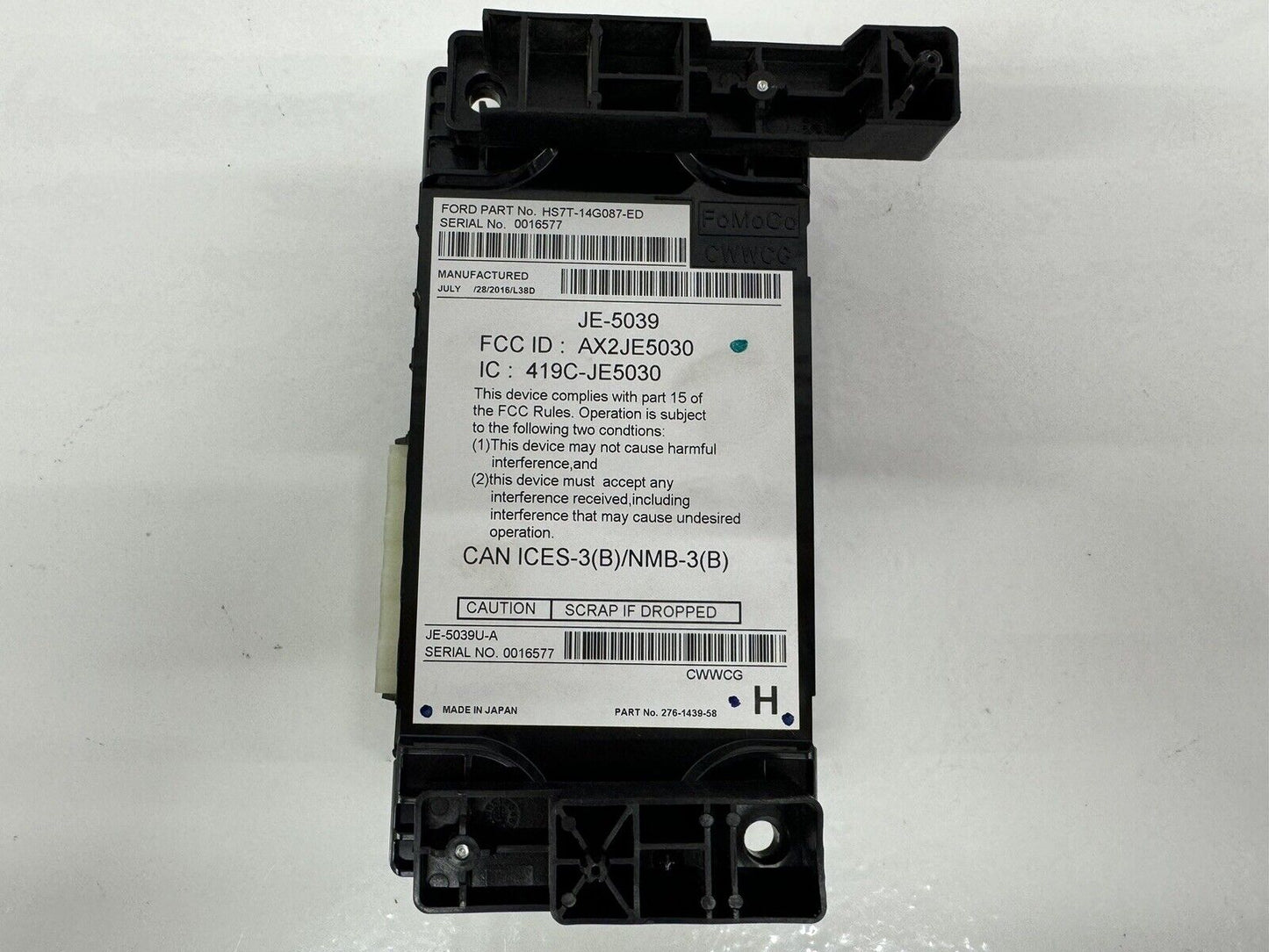 17-20 Ford Fusion TCU Modem Telematic Control Unit Module HS7T14G087 #0003