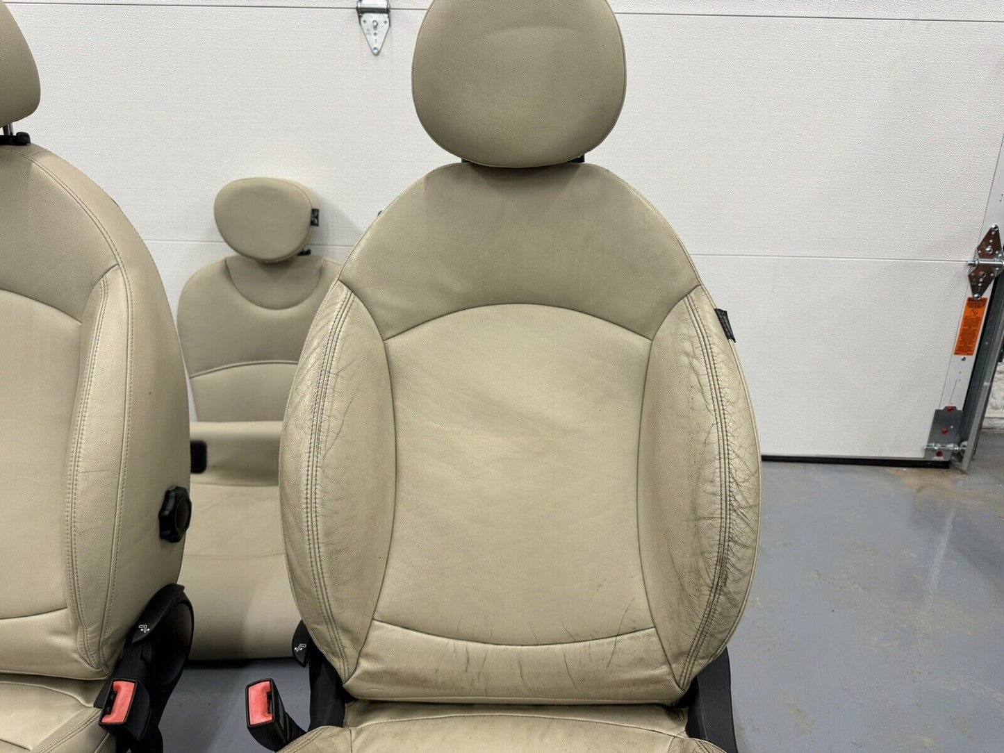 Mini Cooper Sport Seats Leather Cream/Beige/White Heated 07-14 R56 R55 #0002